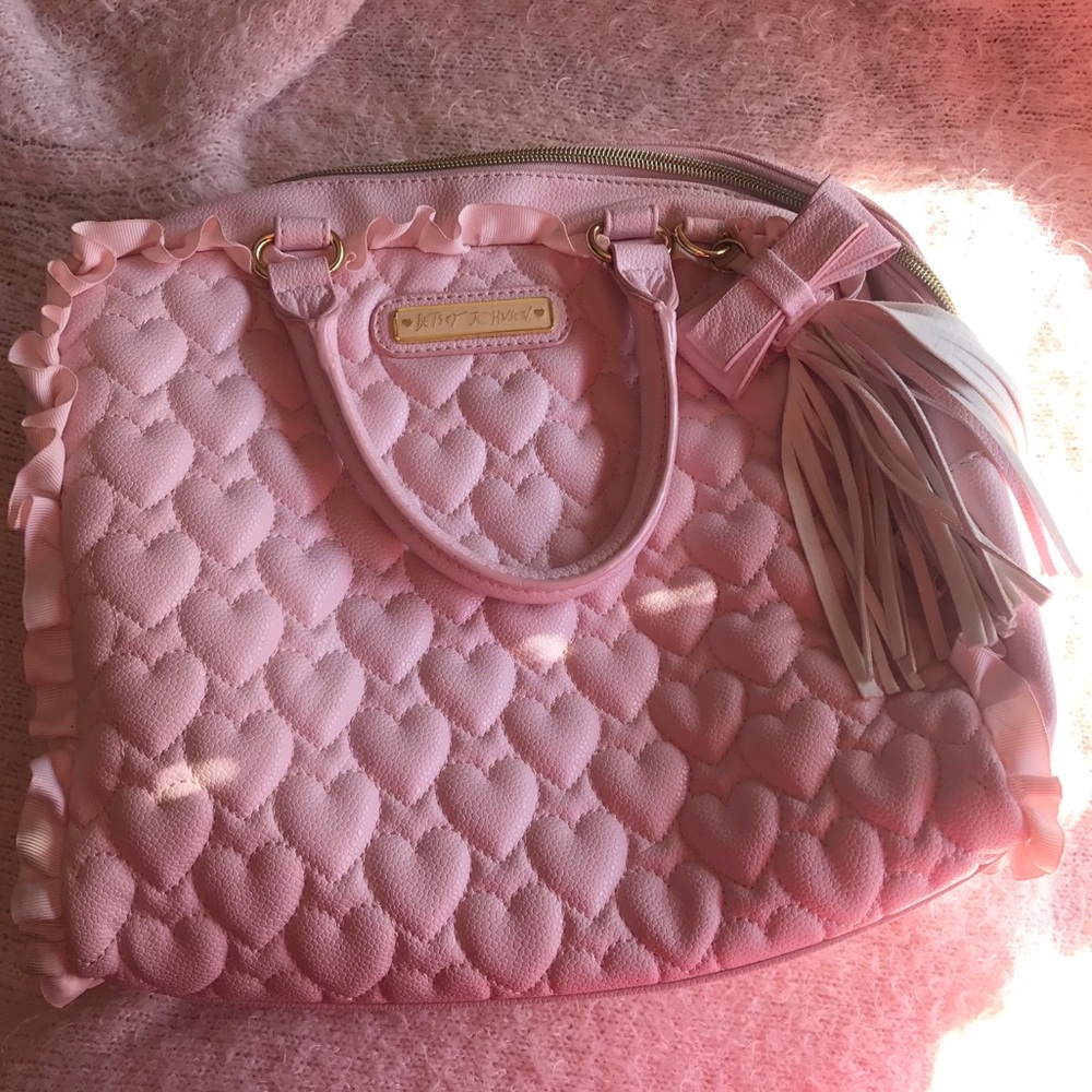 Betsey Johnson Quilted Hearts Bag